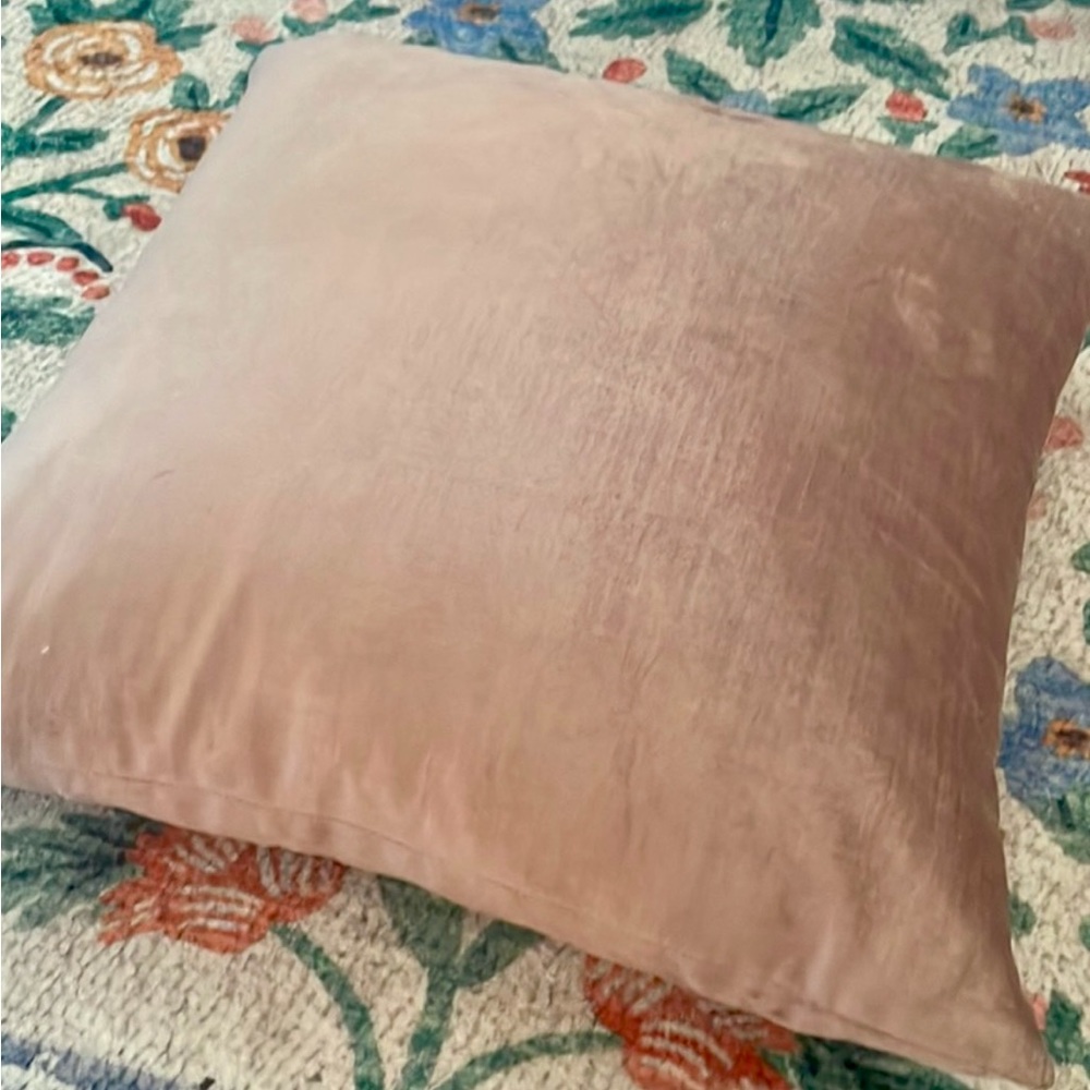 West Elm Pink Velvet Pillow Cover